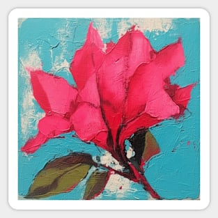 Bougainvillea Flower Folk Art Single Bloom Sticker